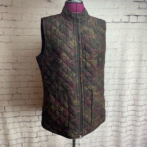 J.Jill size medium heritage quilted vest paisley print